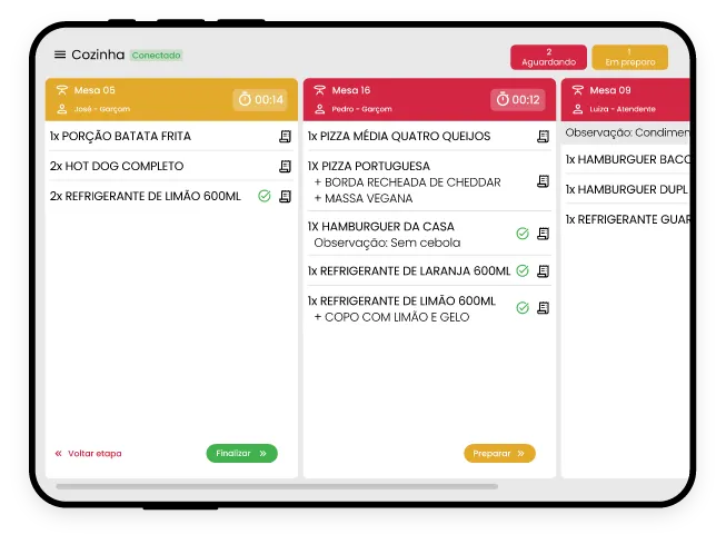 Monitor de Cozinha — Aplicativo para gerenciar o preparo dos pedidos