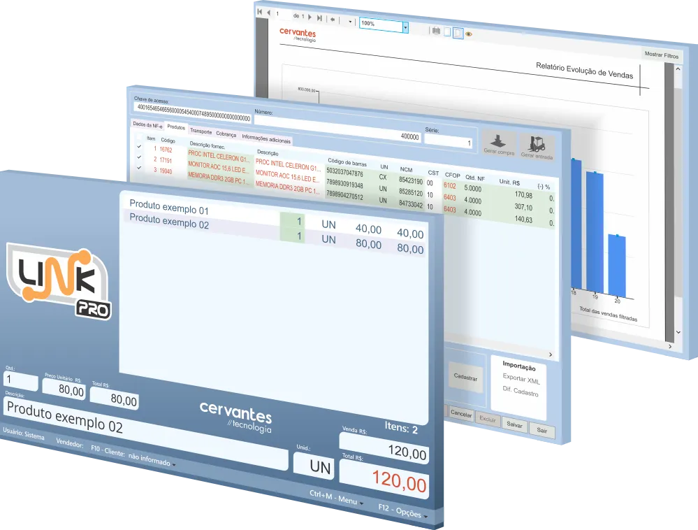 Telas do Sistema ERP Completo para automação comercial